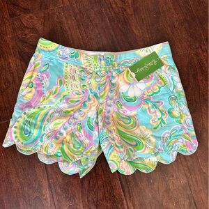 NWT Lilly Pulitzer Shorely Blue Double Trouble Buttercup Shorts in 000